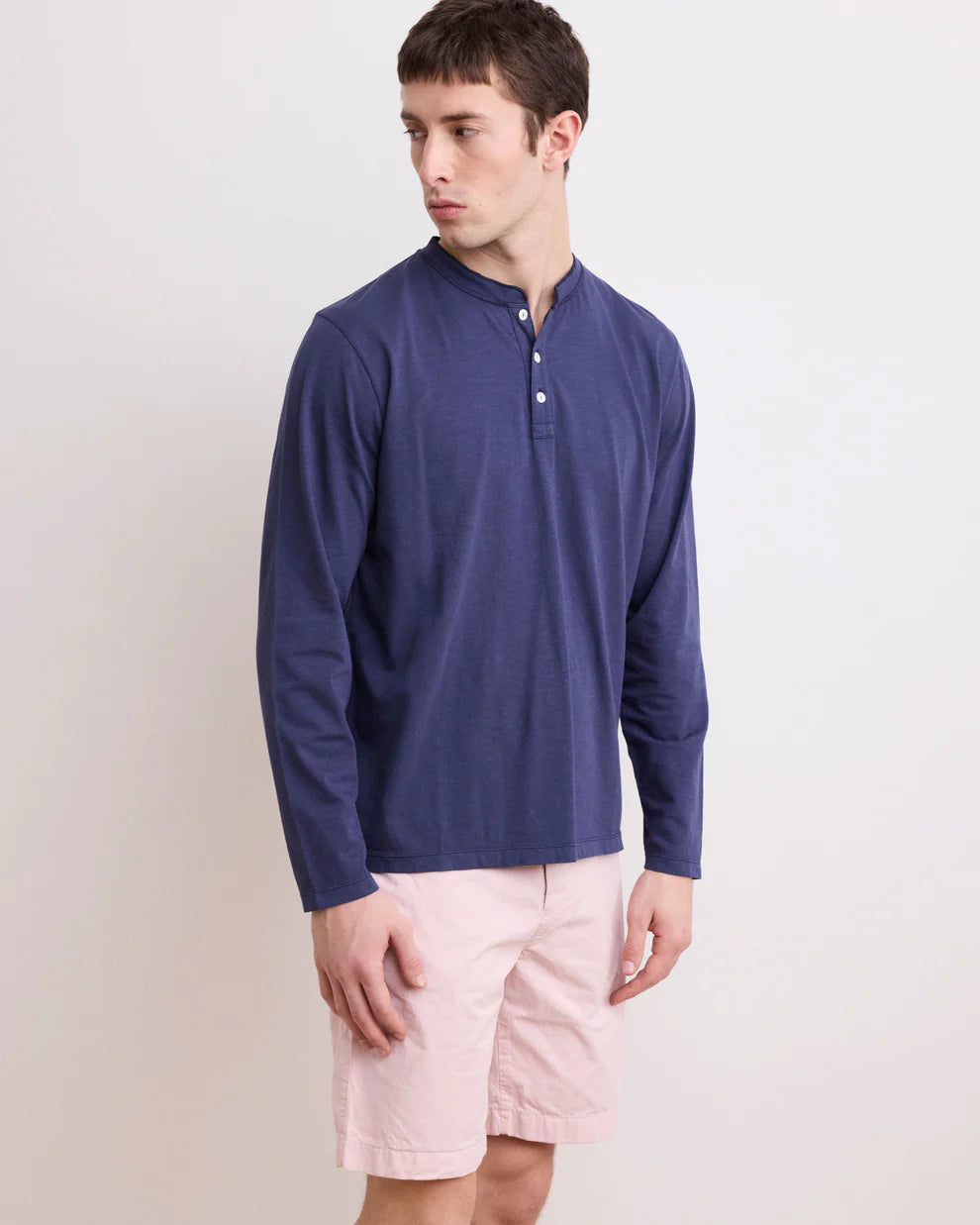 Men's Long Sleeve Henley T-shirt