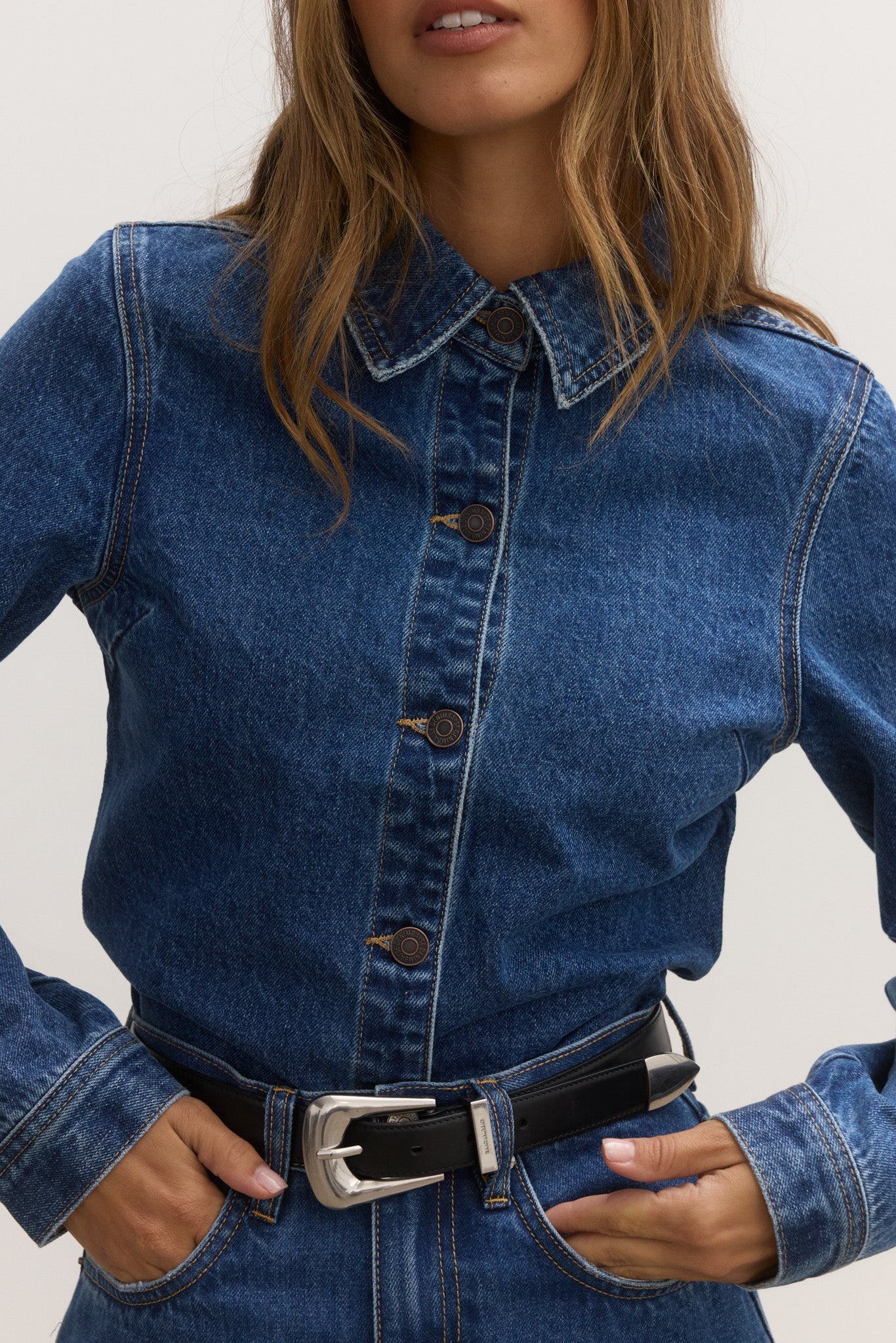 Rae Denim Shirt- Denver Blue