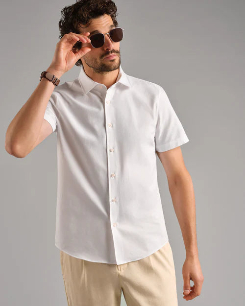 Brezza Linen-Blend Short Sleeve Shirt