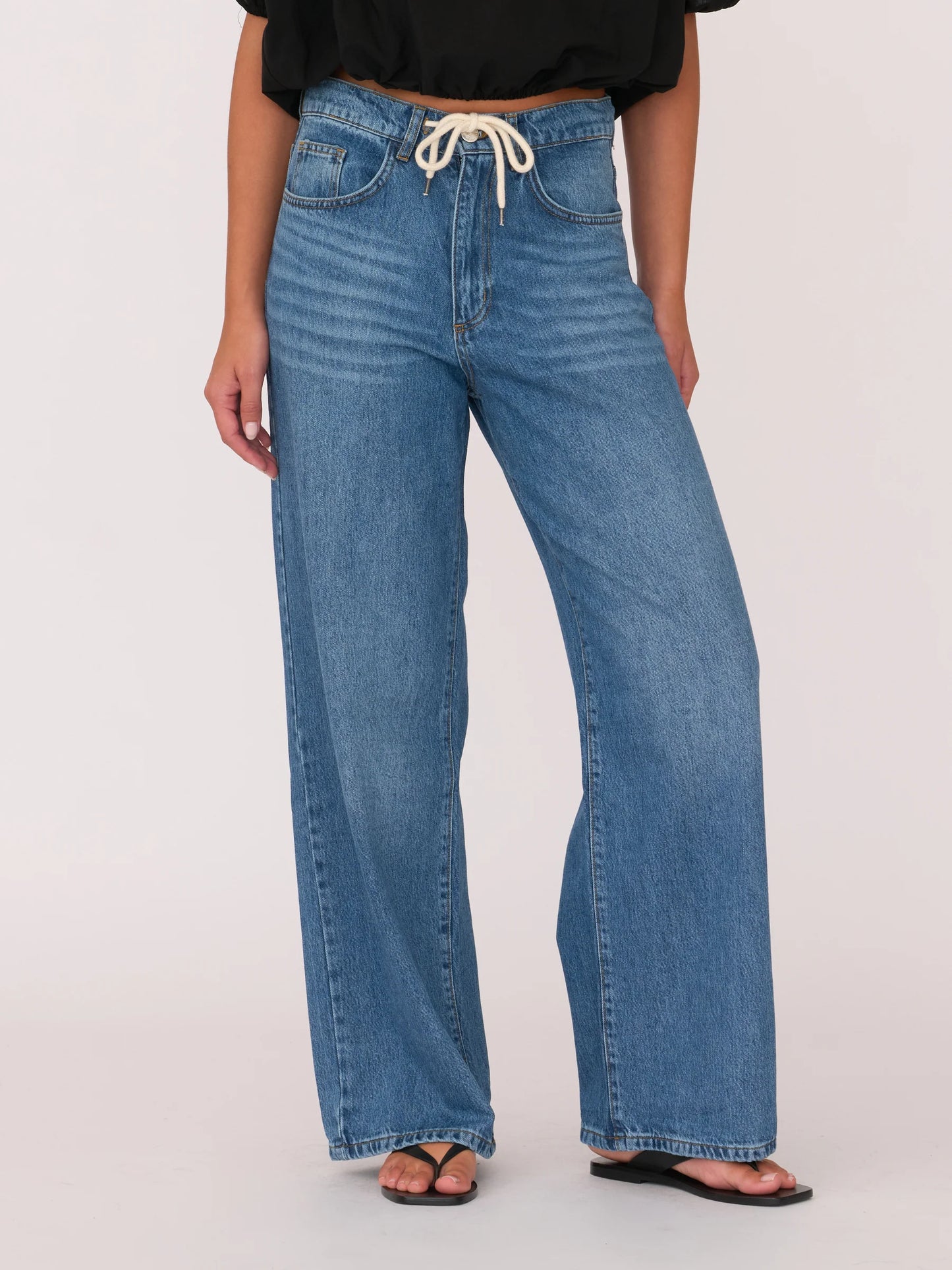 Wesley Drawstring Jean - Vintage Wash