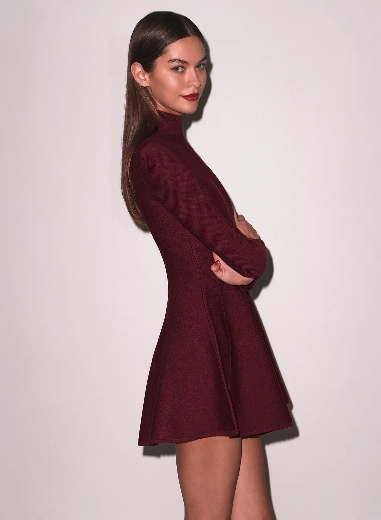 Long Sleeve Flared Corset Dress