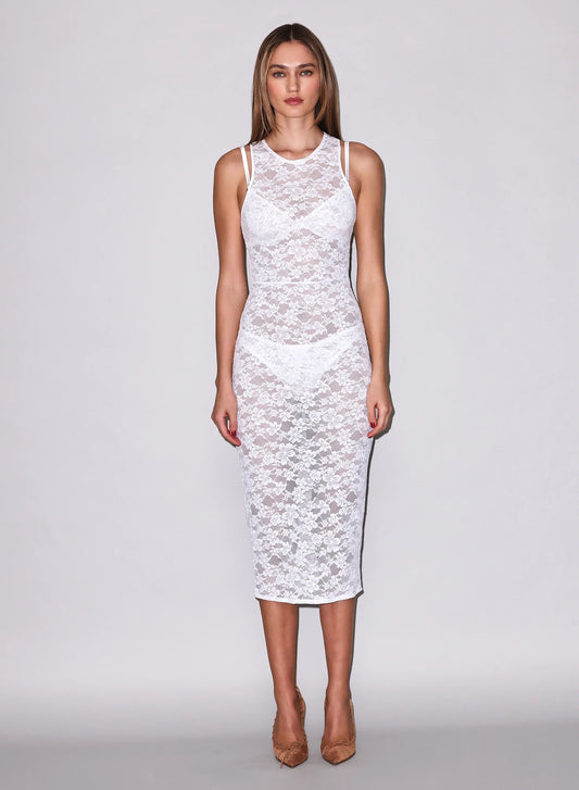 Le Stretch Lace Racer Tank Dress