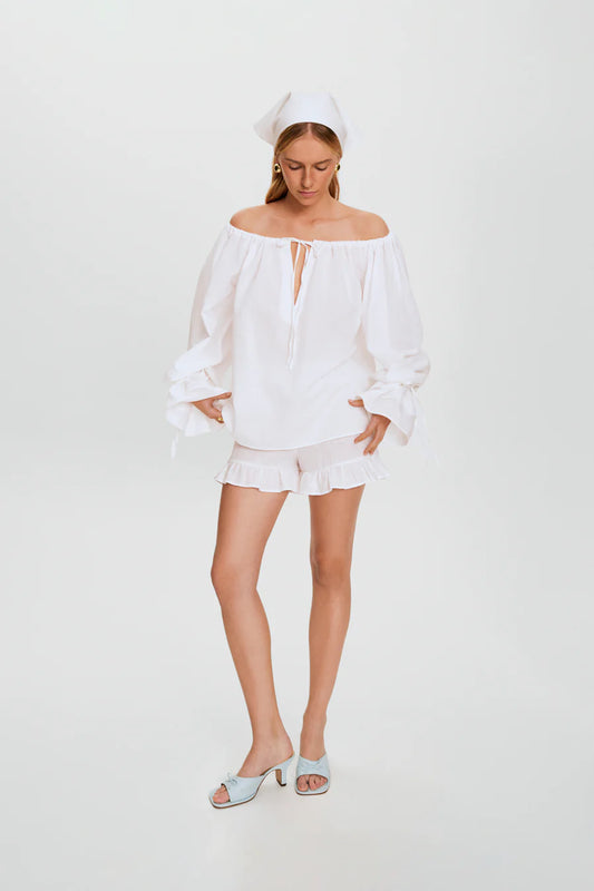 Cha-Cha Lounge Shorts with Headscarf in Milk